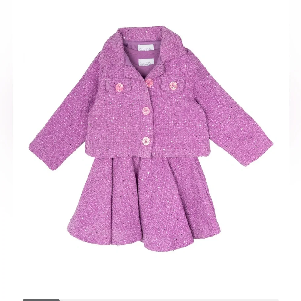 Sparkle & Shine Toddler‎ Girl Tweed Set – Size 4T – New